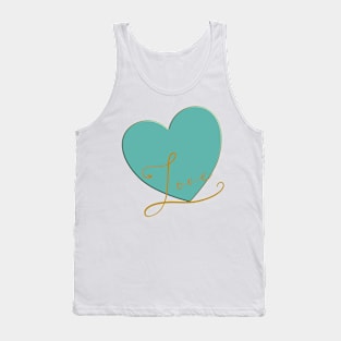 Turquoise Love Heart Tank Top